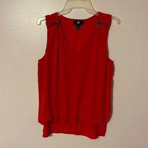 Red Business Casual Blouse